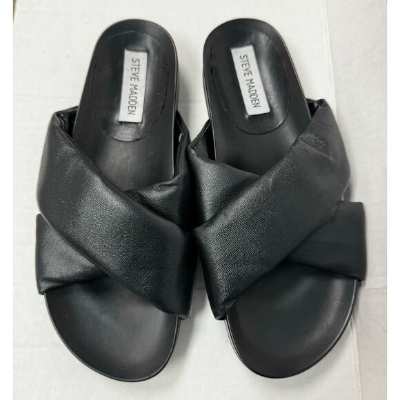 Steve Madden Women's Slide Sandals Black Size 6M - Picture 1 of 4